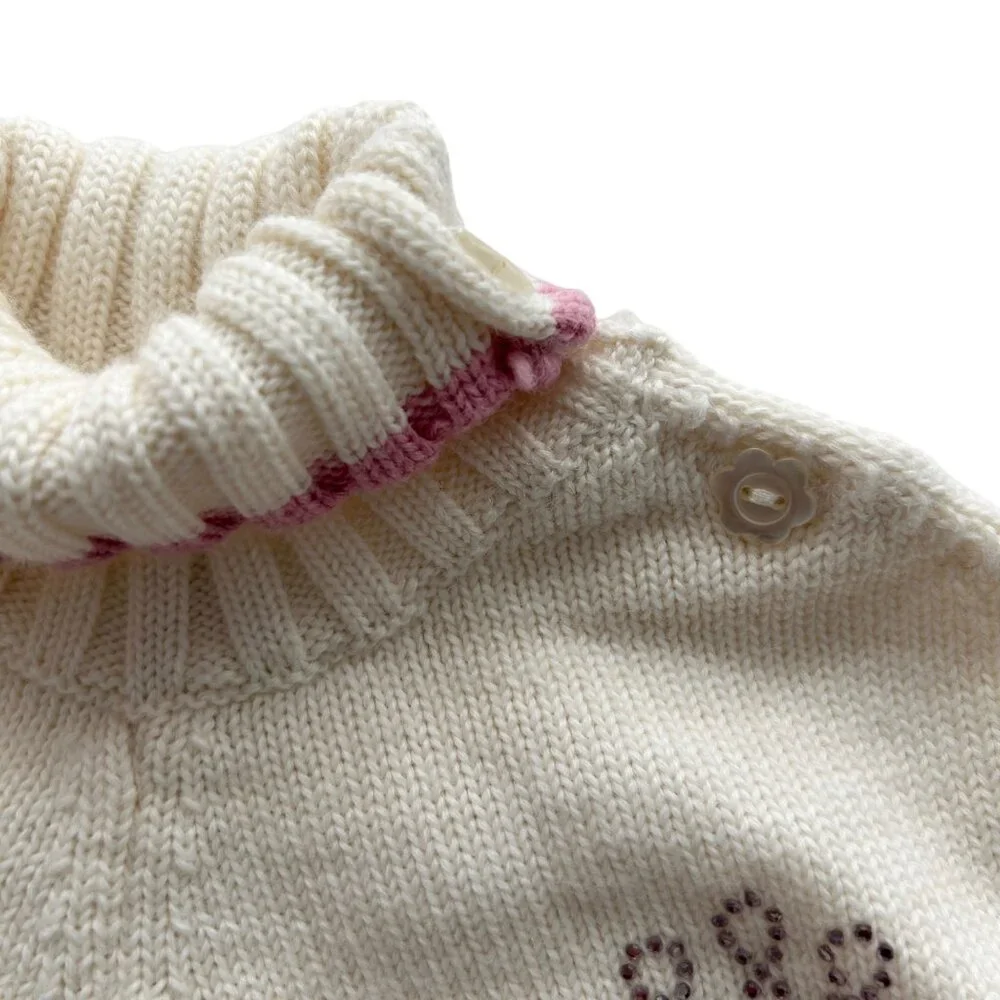 Goodbaby Wool Blend Ballet Embroidered‎ Knit Sweater Poncho (12-18 months)